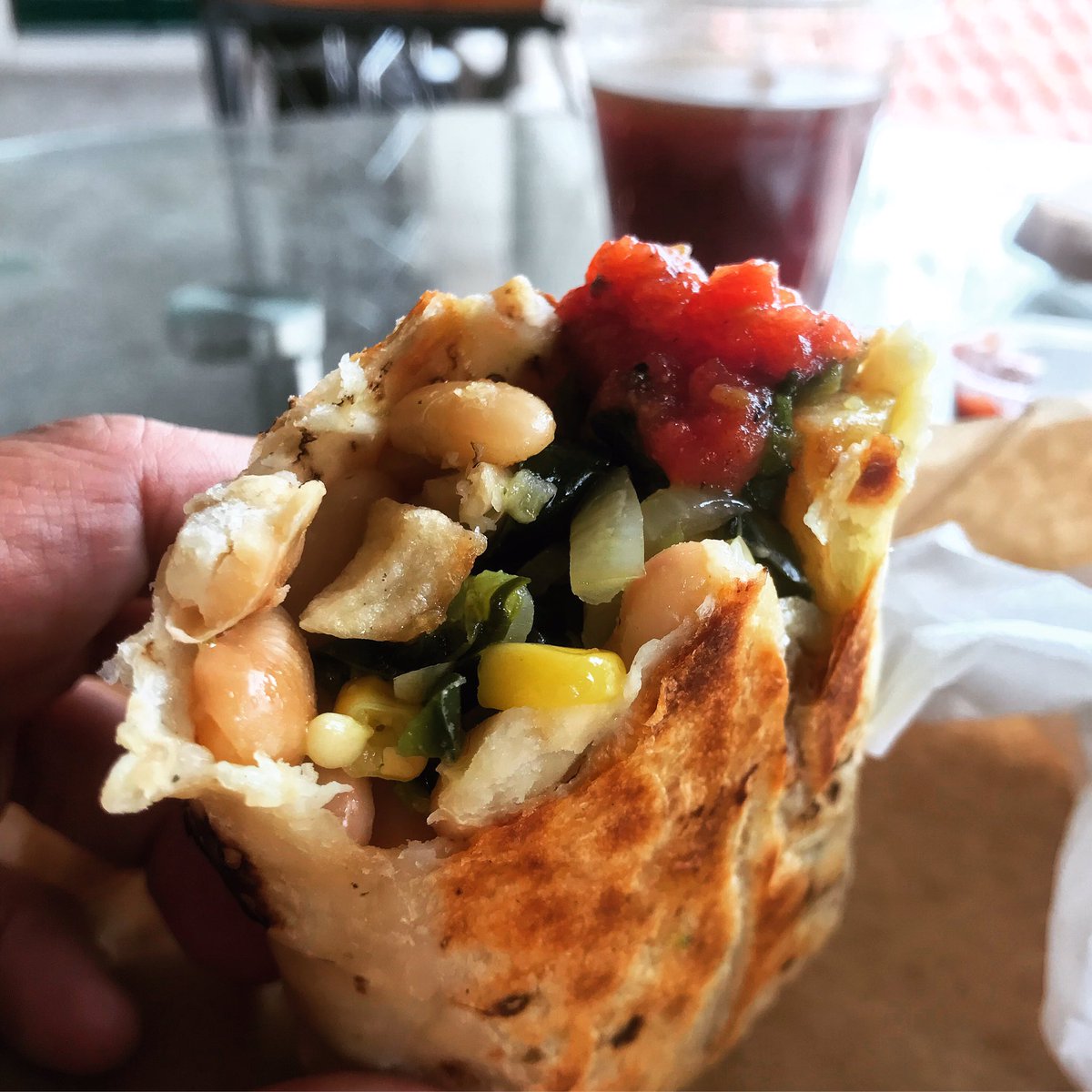 JoseSPiano's tweet photo. This Poblanos &amp; Potatoes Burrito and Salsa from @MiSalsaAZ available at @cartelcoffeelab + a Nitro Cold Brew = Perfect pre-tech rehearsal lunch
#ImInTech https://t.co/NadW0WOGgs