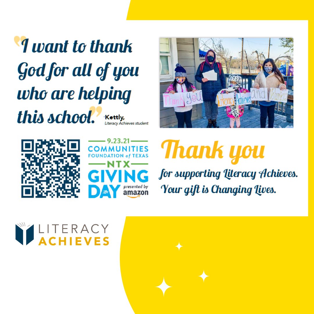 LiteracyAchieve's tweet photo. Your generosity is overwhelming 
Your support is unending 
Your participation is unwavering

And we continue our thanks…we have already met 85% of our goal because of YOU! #BeTheGood https://t.co/3NTu5f8o0r