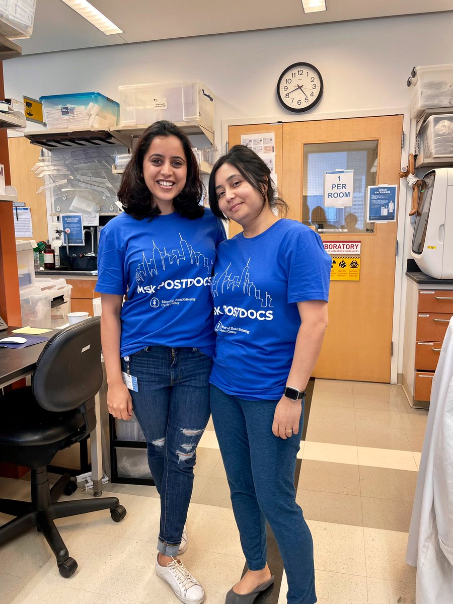 It’s postdoc appreciation week and here we are - posing with the super cool t-shirts we got from MSK. We are grateful 😃 #NPAW2021 <a href="/MSKEducation/">MSK ScienceEducation</a> #PostdocAppreciationWeek #MSKPostdocs