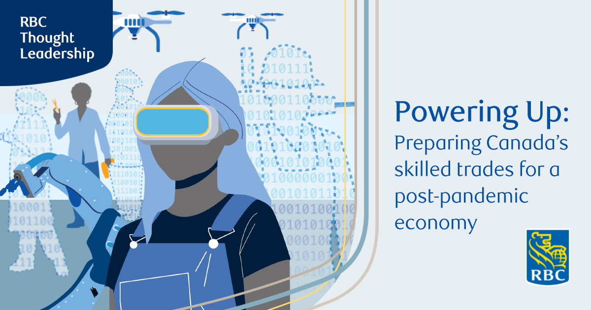 RBCCStreeter's tweet photo. RBC Economics and Thought Leadership explores the future of work for the skilled trades and how to prepare them for Canada’s accelerated transformation. Read the new RBC report, “Powering Up,” to learn more: https://t.co/7K9T7eIZRM https://t.co/ycKNVwPFsz