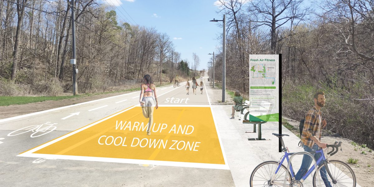 The City is proposing improvements to the multi-use trail at Second Line West between Sombrero Way &amp; Donway Drive. The fitness trail will span under 1 km and include a bike repair station, sprint track, fitness obstacle course, and more! Learn more: bit.ly/3CLadHv