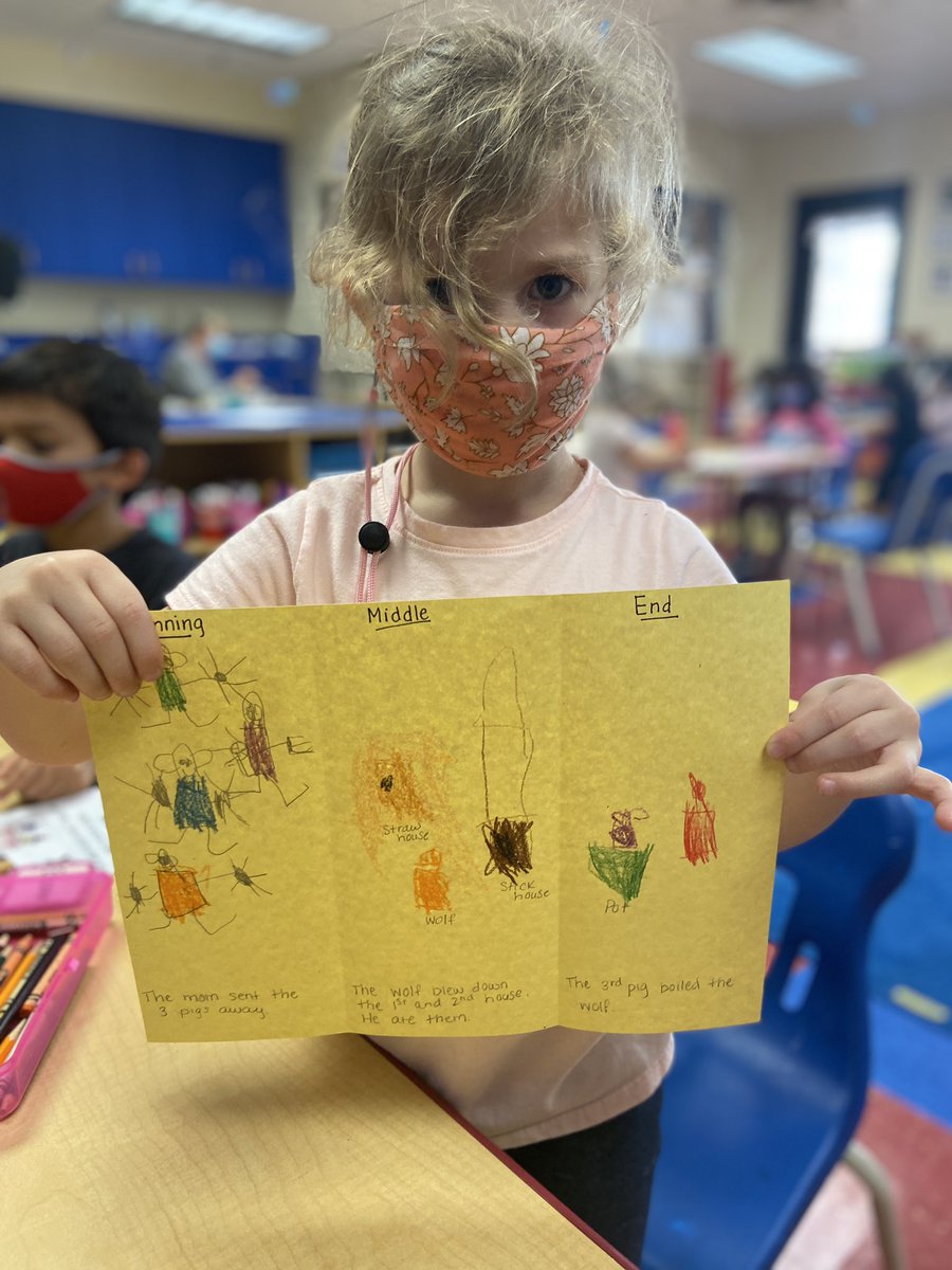 skerrtrinity's tweet photo. These Pre-K students are building their comprehension and language skills by retelling the story of the Three Little Pigs! #trinitylearns https://t.co/n7O0N7YIMV