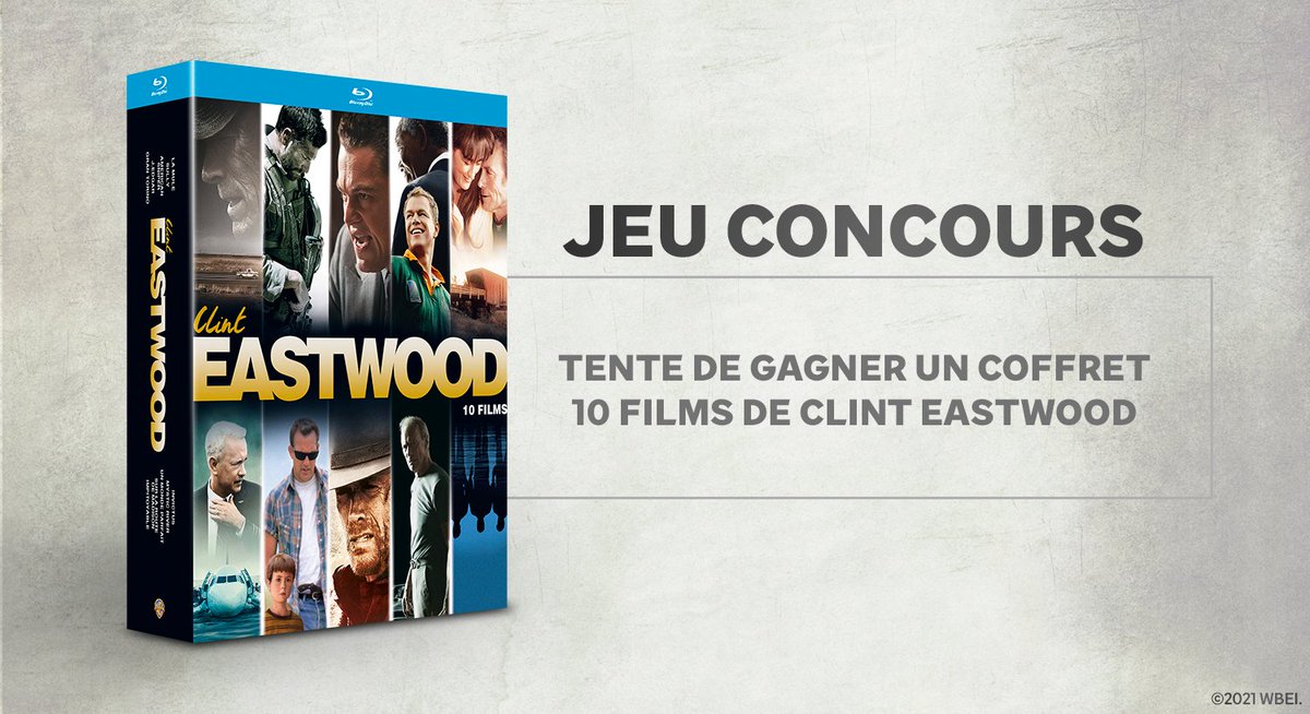 warnerbrosfr's tweet photo. 🎬 JEU CONCOURS 🎬

À l'occasion de la diffusion de Sully à 21h05 sur TF1, tentez de gagner un coffret 10 films de Clint Eastwood !

1⃣ RT + follow @warnerbrosfr
2⃣ Commentez le nom du prochain film de Clint Eastwood, le 10 novembre au cinéma.

⏱️ TAS de 3 gagnants le 4 octobre. https://t.co/IVxrm2ZqXs