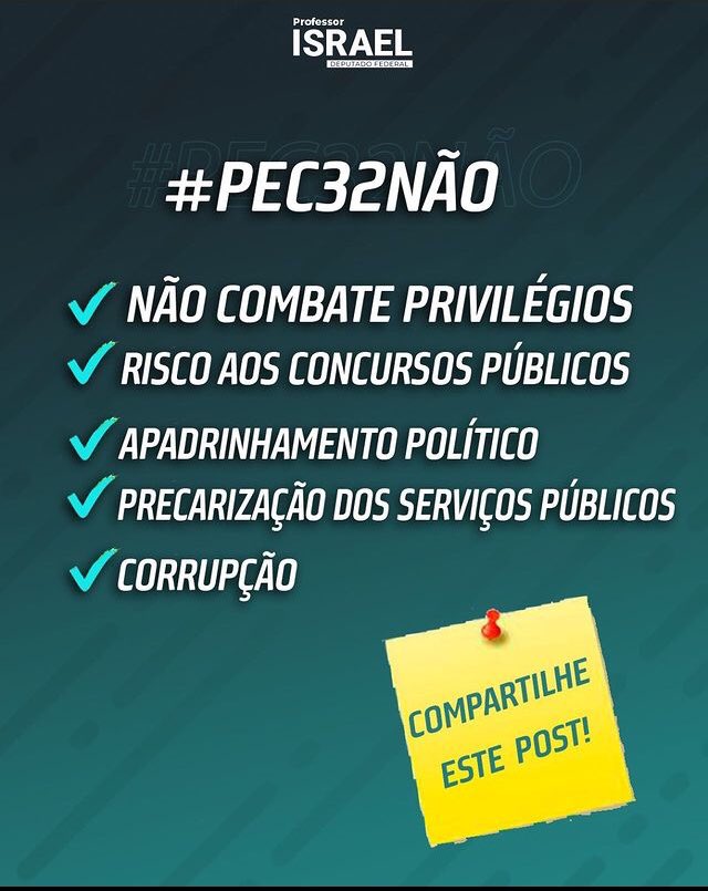 Deonir G. Zimmermann 🚩🇧🇷🚩🇩🇪🚩 (@deonirgz) on Twitter photo <a href="/ROMARIOSIL_VA/">ROMÁRIO SÍLVA </a> <a href="/LulaOficial/">Lula</a> @PaulSilpetista <a href="/cidandrade03/">CIDANDRADE brasileira, casada e da 3° idade.</a> @priscilaropi9 <a href="/Fattoconsumado/">Lamara 🇧🇷 🇵🇸 ➖ Esquerda volver</a> <a href="/Andreaafsm/">Andréa Freitas</a> <a href="/SilviaBen5/">perfil desativado @elonmusk 🖕🖕🖕🖕🖕</a> <a href="/DedLemos1/">Dedé Lemos🚩</a> <a href="/ManoJuOliveira1/">Mano Ju Oliveira</a> <a href="/lilianeborneo/">liliane. Bornéo</a> <a href="/eusisodre/">🚩 Eusimar Sodre 🚩</a> <a href="/catari_bezerra/">Catari Bezerra</a> A PEC32 é a destruidora dos serviços públicos, não sobrará instituição alguma da corrupção comandada pelos barões da política e milicianos. #PEC32ADestruidora #PEC32SeVotarNãoVolta #PEC32voteCONTRA
Esquerdista: lute agora, não adianta reclamar depois! #PEC32Não <a href="/ROMARIOSIL_VA/">ROMÁRIO SÍLVA </a> <a href="/LulaOficial/">Lula</a> @PaulSilpetista <a href="/cidandrade03/">CIDANDRADE brasileira, casada e da 3° idade.</a> @priscilaropi9 <a href="/Fattoconsumado/">Lamara 🇧🇷 🇵🇸 ➖ Esquerda volver</a> <a href="/Andreaafsm/">Andréa Freitas</a> <a href="/SilviaBen5/">perfil desativado @elonmusk 🖕🖕🖕🖕🖕</a> <a href="/DedLemos1/">Dedé Lemos🚩</a> <a href="/ManoJuOliveira1/">Mano Ju Oliveira</a> <a href="/lilianeborneo/">liliane. Bornéo</a> <a href="/eusisodre/">🚩 Eusimar Sodre 🚩</a> <a href="/catari_bezerra/">Catari Bezerra</a> A PEC32 é a destruidora dos serviços públicos, não sobrará instituição alguma da corrupção comandada pelos barões da política e milicianos. #PEC32ADestruidora #PEC32SeVotarNãoVolta #PEC32voteCONTRA
Esquerdista: lute agora, não adianta reclamar depois! #PEC32Não