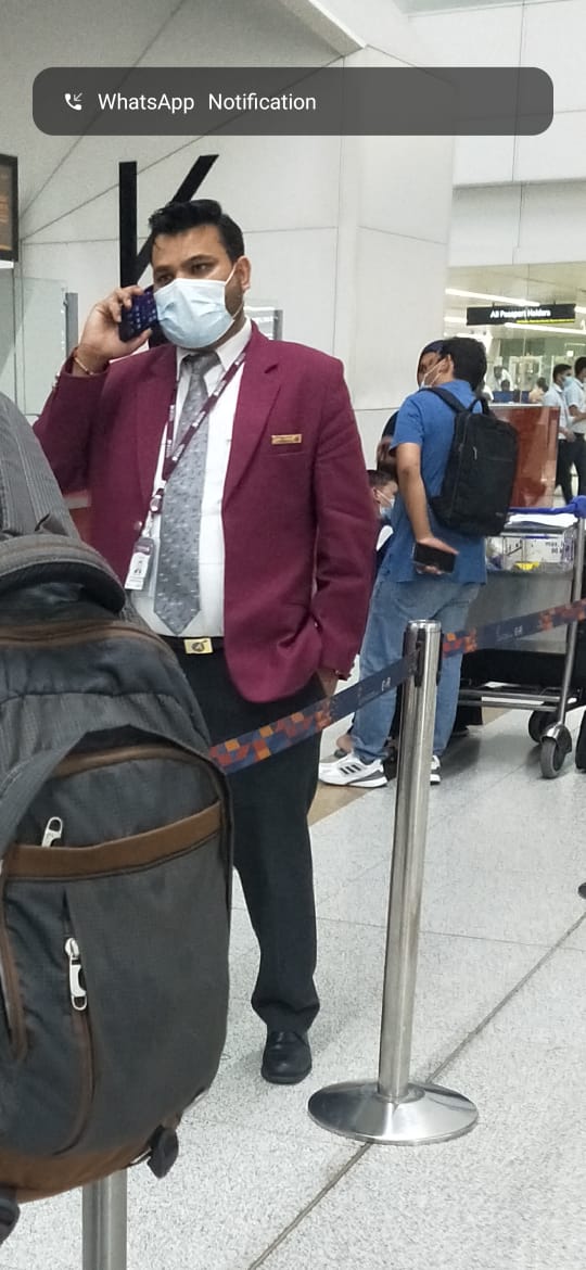 Manish_immi's tweet photo. @qatarairways very disappointed in these days staff on delhi airport not allowing students to travel in Ukraine without any ression, when student asked about the ression in writing they denied,Who will bear the loss? This man is responsible, did not issued boarding pass. https://t.co/DX4C4rmR1p