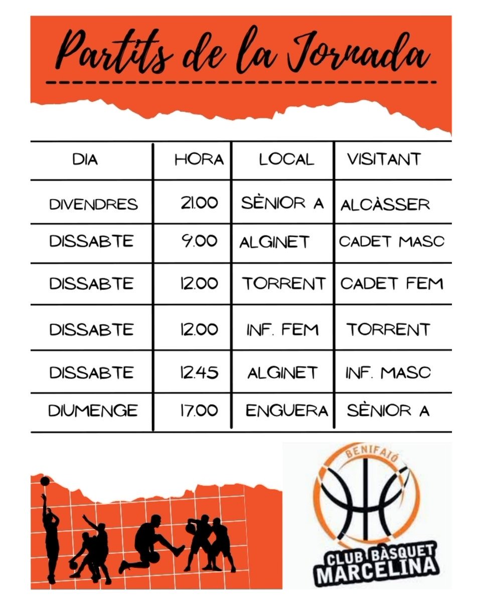 CBMBenifaio's tweet photo. Partits de la jornada!!! https://t.co/KpoXPmsLI3