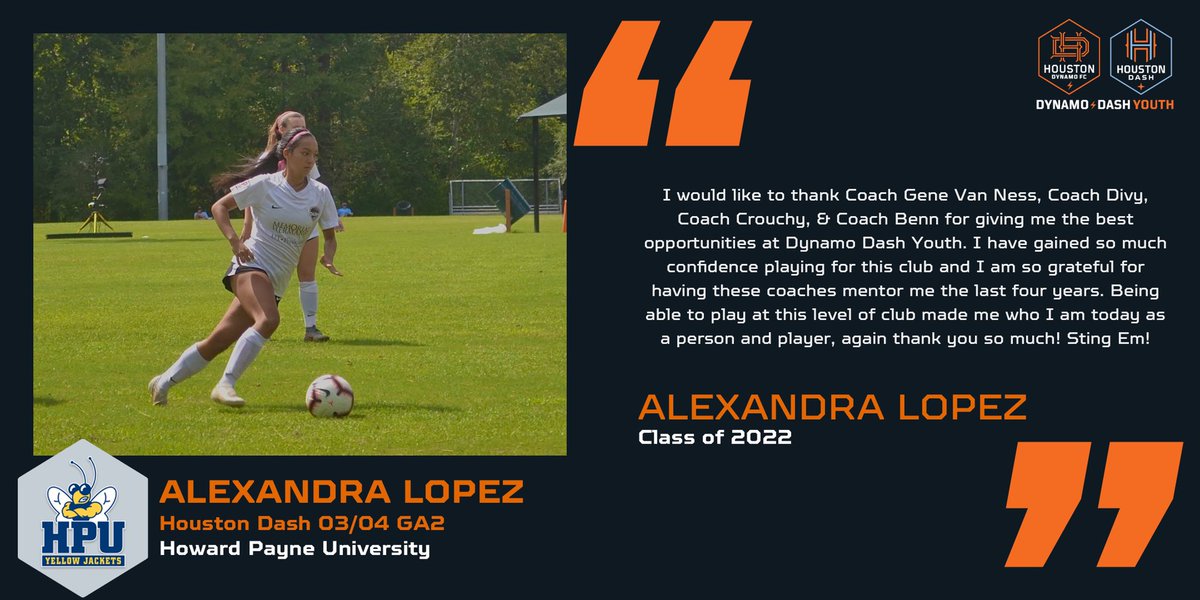 HTXSoccer's tweet photo. 🚨College Commitment! 🚨 

Alexandra Lopez from the Houston Dash 03/04 GA2 has committed to @hpuwsoc . Congratulations, Alexandra!! ⚽🧡

#dynamodashyouth #ddycollegecenter #ddycff #collegefitfinder #ddycommitted @stxsoccer @houstondash @NationalLeague @HPUTX https://t.co/KwfXeveKbD