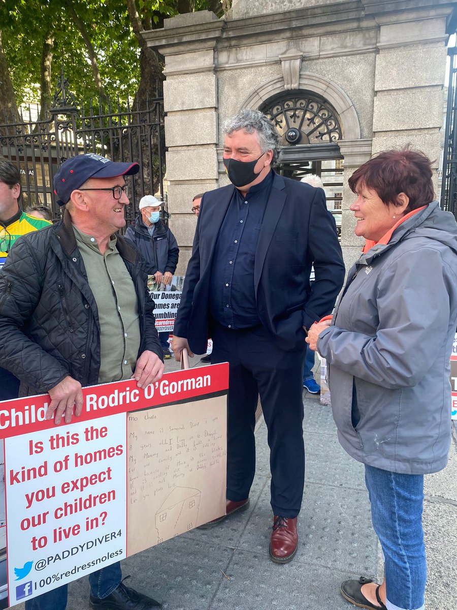 ThomasPringleTD's tweet photo. I have to say fair play to the #MicaRedress campaigners as the pressure of their protest is clearly moving the government’s position in the right direction.

Their message is clear: 100% redress, nothing less. @JoanCollinsTD and I speaking with some of the protesters today. https://t.co/BatZl0m6O4