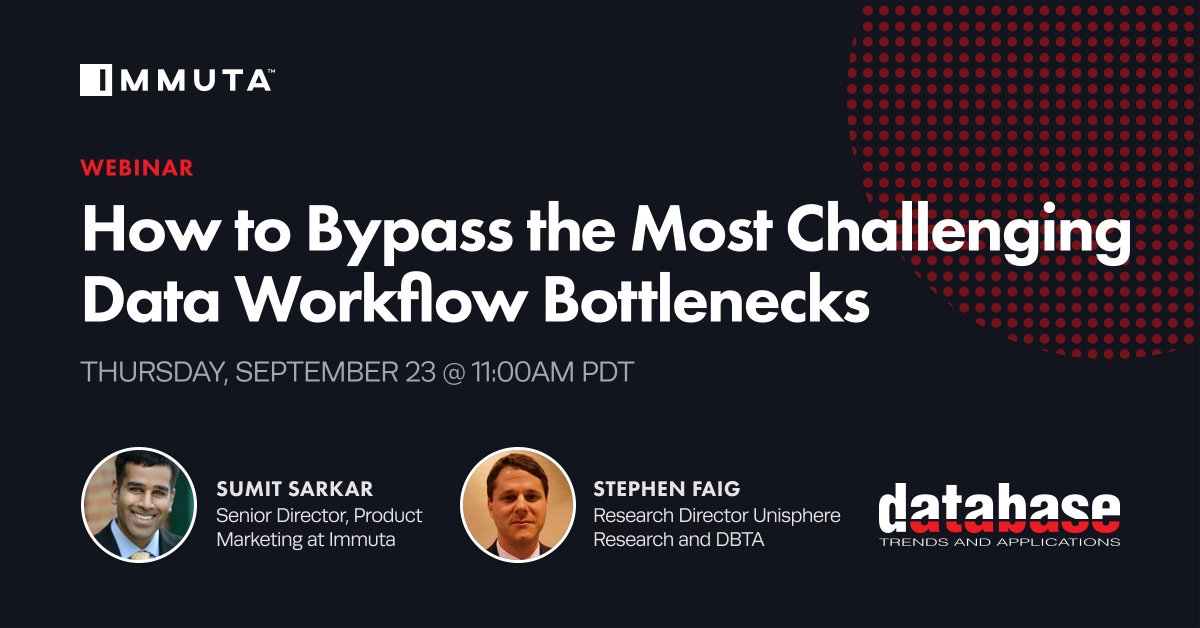 immuta's tweet photo. It’s your last chance to register for our webinar with @StephenDBTA and @SAsInSumit ⌛ 

Don’t miss this discussion, where we’ll cover the 3 biggest challenges in data supply chains and how to efficiently scale secure #dataaccess.

See you at 2 p.m. EDT: https://t.co/BGhbRIttkk https://t.co/GyWu6OTFpt