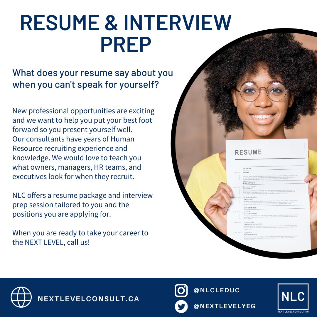 nextlevelleduc's tweet photo. Do you put your best foot forward when you job search and interview? 
What does your resume say about you?
What is the first impression you make when your interview? 
Not sure?!? NLC Can help with this!
https://t.co/4u8O2CDrqj
#nextlevel #nextlevelconsulting #whatsyournextlevel https://t.co/m0QeE1k27T