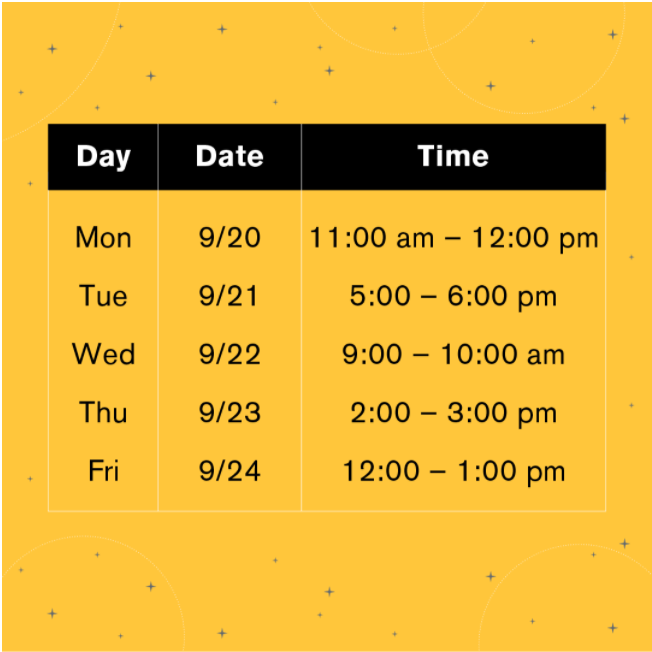 EntrepreneurASU's tweet photo. Open Pitch Week continues today...
Pitch your idea, receive feedback, and connect with other ASU students interested in entrepreneurship and innovation.

RSVP: https://t.co/TFSGgliHZG #Entrepreneurship #JustStart #LaunchDays https://t.co/FdrT4sHQIa