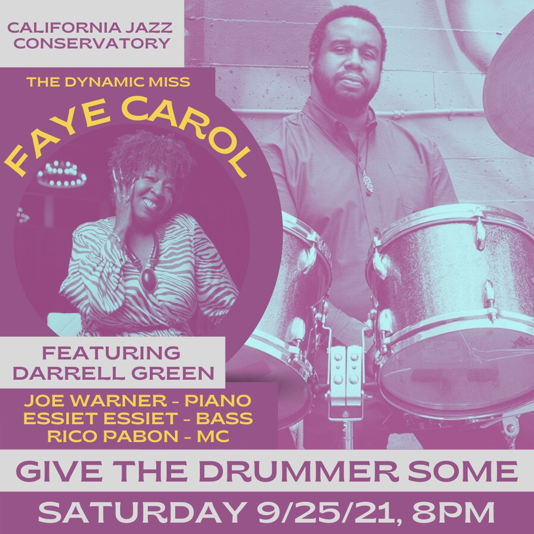 the_jazzschool's tweet image. Closing out this month’s Give The Drummer Some series at the @CJCberk is "Green The Swingin' Machine" featuring hometown hero, drummer #DarrellGreen. Tickets at cjc.edu/concerts/?eid=… @TheDynamicMiss #EssietOkonEssiet # @pianojoewarner @RicoPabonMusic #CJC #LiveMusic