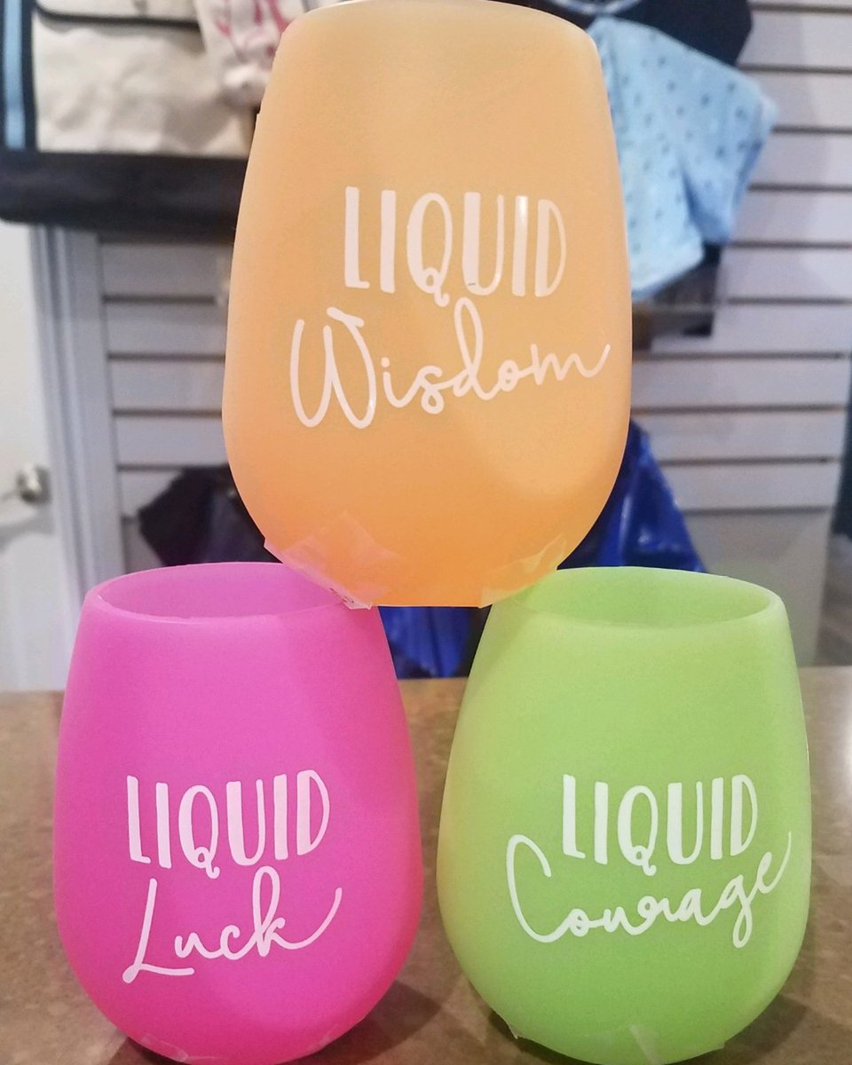 Fun (and never formal) silicone wine tumblers from Giftcraft.  Perfect for poolside or patio, $9.00 each. #WineTumblers #Giftcraft #CoastalOutfittersSWFL #ResortWear #BeachWear #PreformanceWear