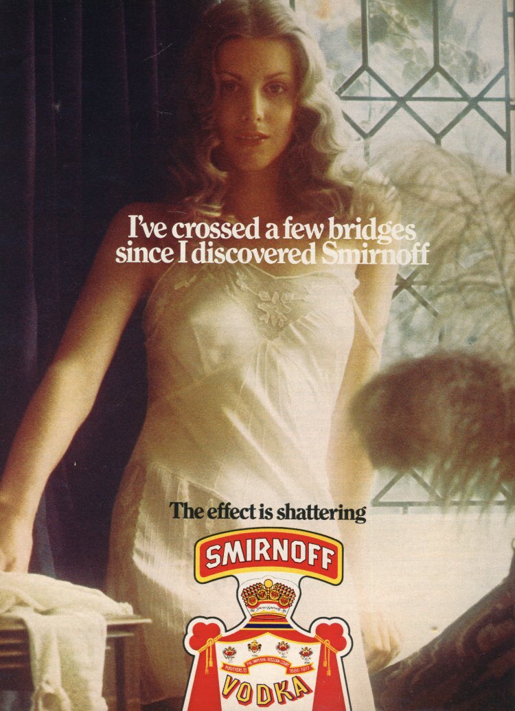 60spics's tweet photo. smirnoff adverts, 1970s https://t.co/qJFdidep4Z