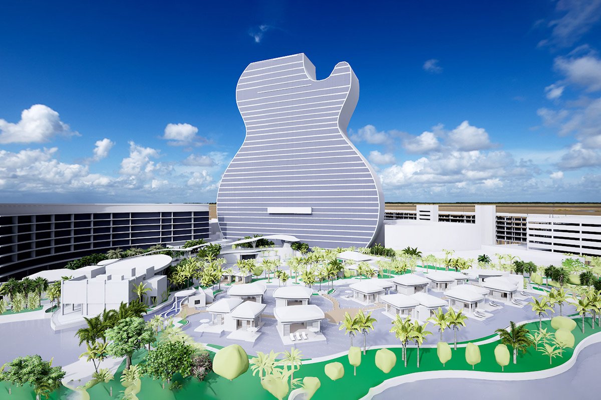 We can't pick favorites, but this project did rock. 🎸 When <a href="/SuffolkBuilds/">Suffolk Construction</a> set out to build the first ever guitar-shaped hotel, they called on Theia to help accelerate schedules, eliminate costs, and minimize waste. bit.ly/39u045i #vr #xr #construction #aec