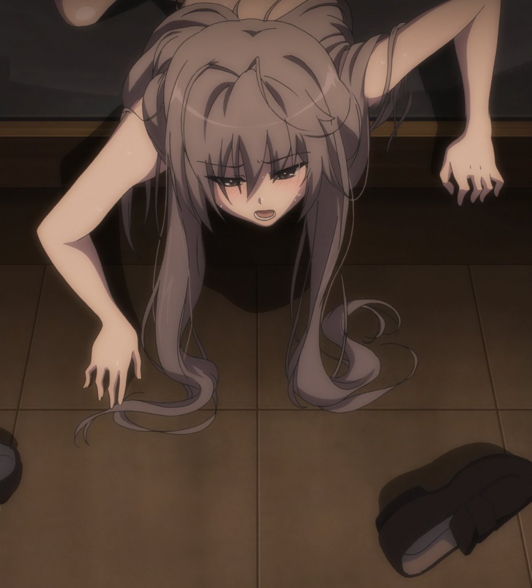 Sora crawling out of bed at 2:57 am in search for night water.