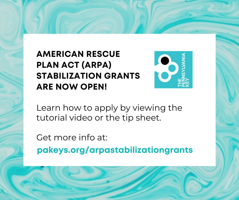 raiseyourstarpa's tweet photo. American Rescue Plan Act (ARPA) Stabilization Grants are NOW OPEN! Learn how to apply by viewing the tutorial video or the tip sheet.

Get more info at: https://t.co/2cVELEJpSP https://t.co/MqH10SpdL8