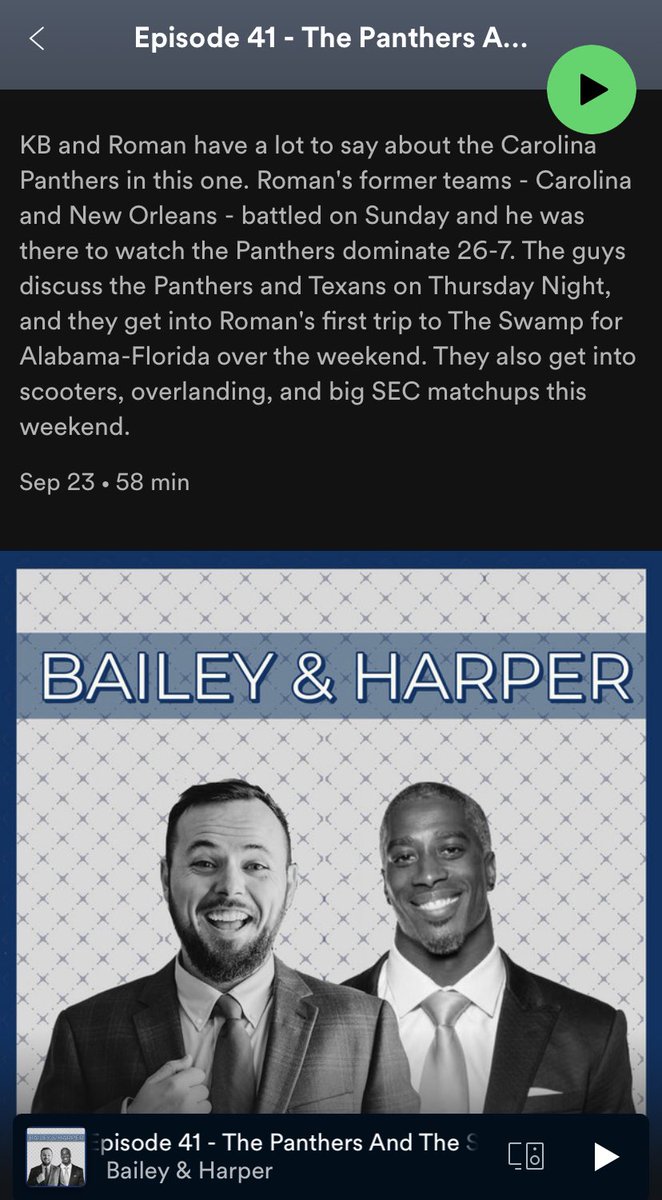 KyleBaileyClub's tweet photo. So @Harp41 and I dropped a new episode of @BaileyandHarper this AM.

We spent a lot of time talking about the @Panthers beating the @Saints and the @HoustonTexans game tonight. 

On @Spotify and everywhere else you do the podcasts.

https://t.co/gA0SRx5PeJ https://t.co/Gd5fuFLnjN