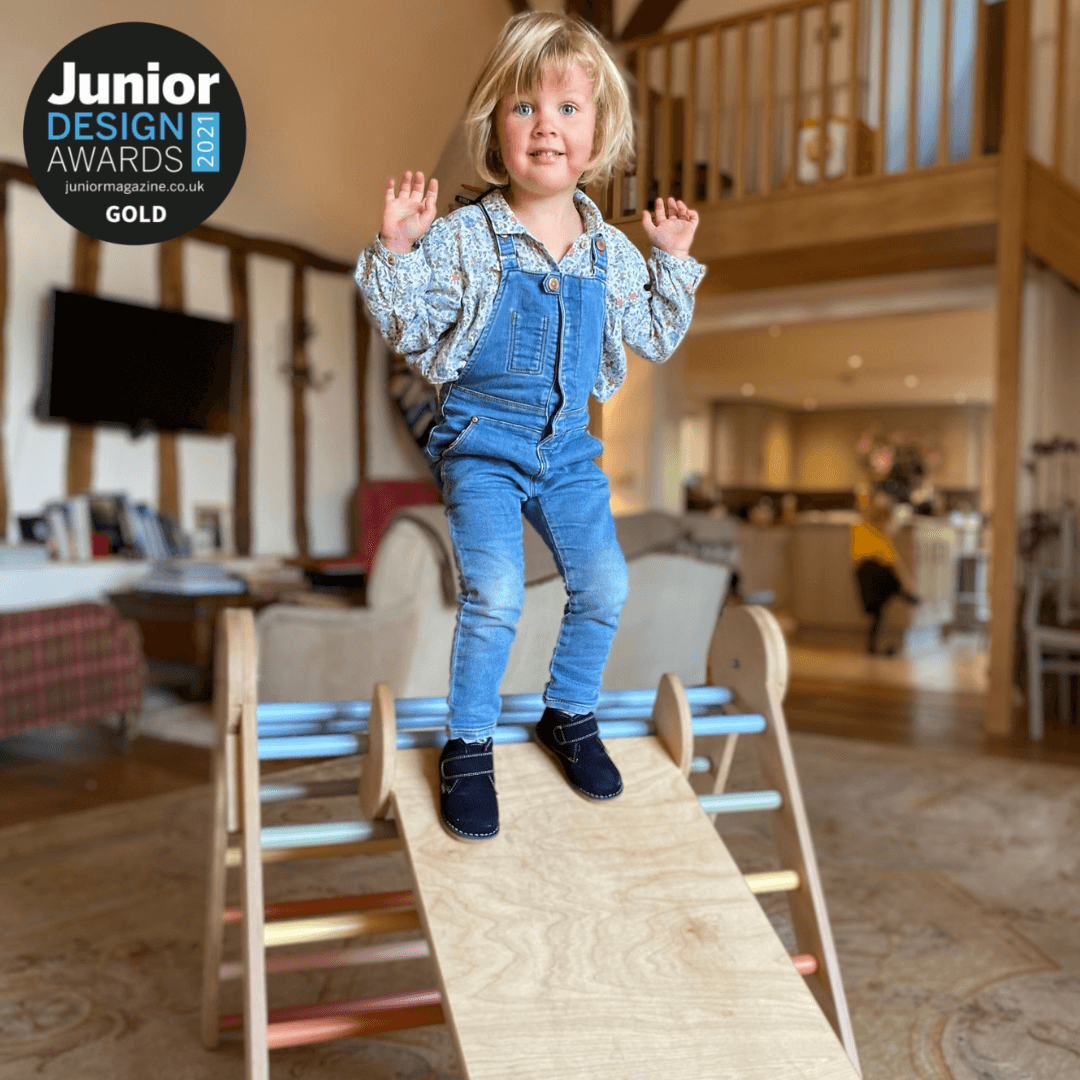 shoppompom1's tweet photo. We won, we won, we won!  THANK YOU @JuniorMagazine Our climbing triangle has been awarded Best Toy, ages 0-2, and we got gold!  These awards are like the Oscars for toys and we are so excited and honoured. https://t.co/H5ycYb9Vfv