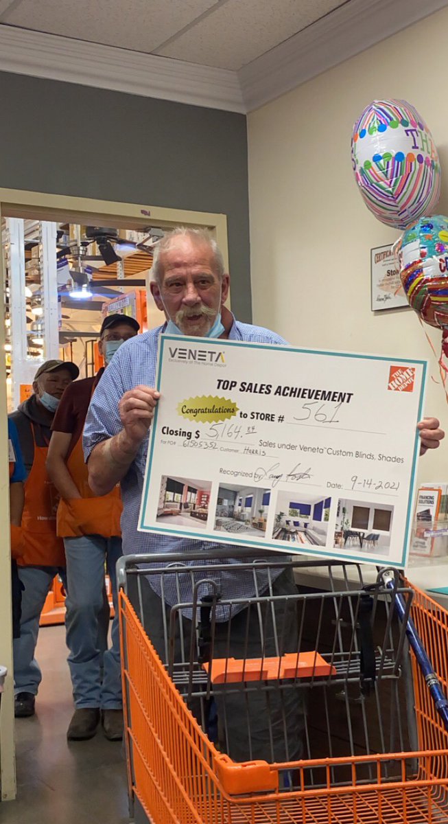 OliphantSable's tweet photo. Congratulations to Mike Jones for 36 years of service!! As well as being a top selling performer for Veneta Blinds! @hd_midland_tx @DMarcus70367381 @SherreMaclin @carmenh333 https://t.co/eQ8AIHTlDa