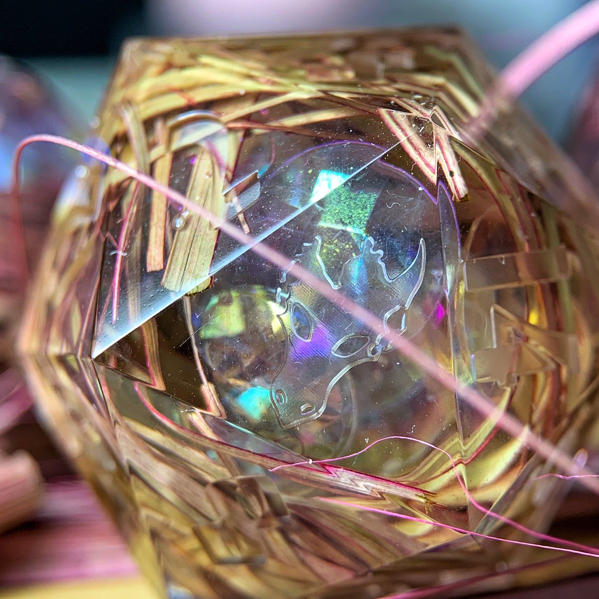 goliathdice's tweet photo. “Prismatic Nest” one of my chonks going into the grid sale with @DecadenceDice #handmadedice #dnd https://t.co/RDkonItP0Z
