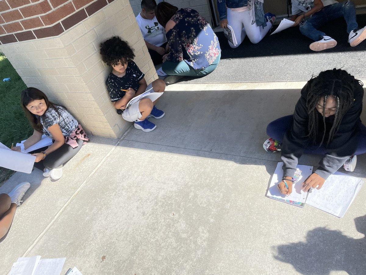 Beautiful weather means outside writing! ☀️<a href="/HumbleISD_LSE/">Lakeshore Elementary</a>