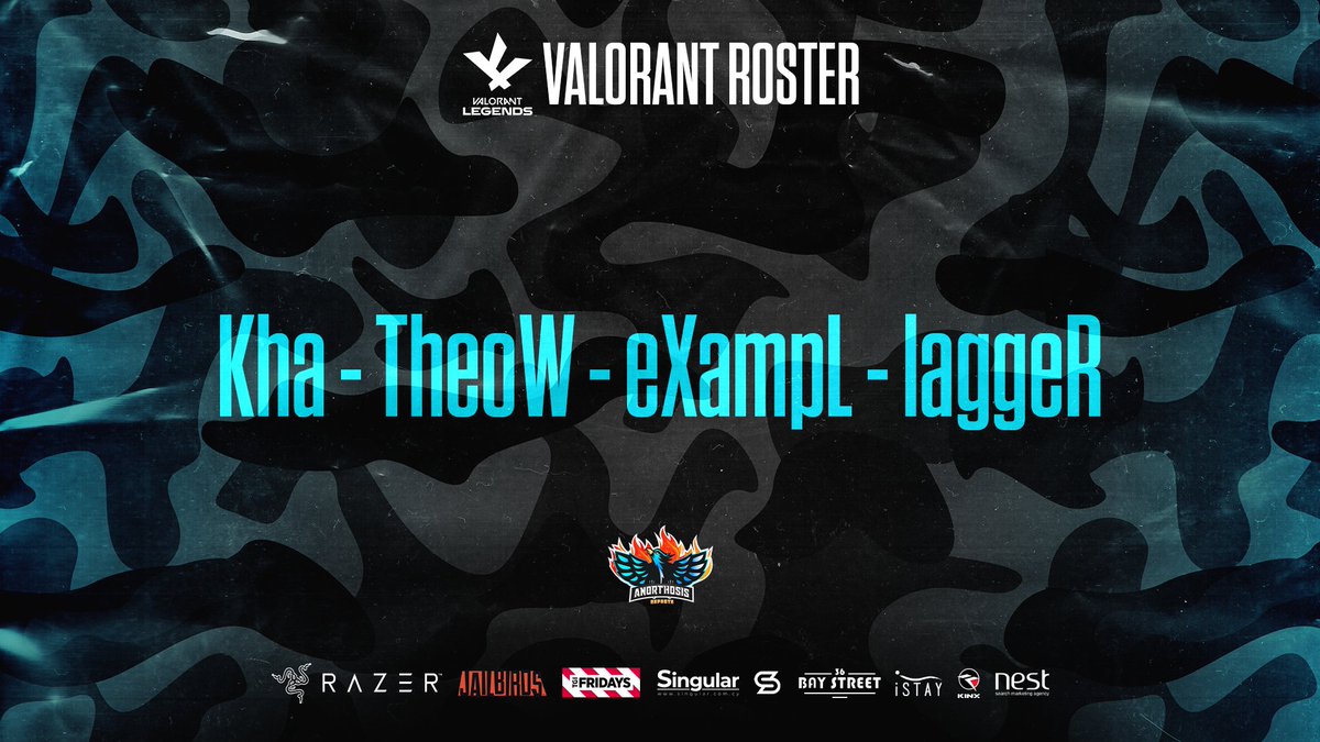We are excited to announce the creation of our <a href="/PlayVALORANT/">VALORANT</a>  Roster, ready to conquer the Greek and Cyprus scene on the upcoming Valorant Legends💪 
👑 <a href="/KhAVALORANT/">KhA</a> <a href="/TheowVAL/">TheoW</a> <a href="/eXampLVAL/">eXampL</a> @laggercsgod 
welcome to the family 💙