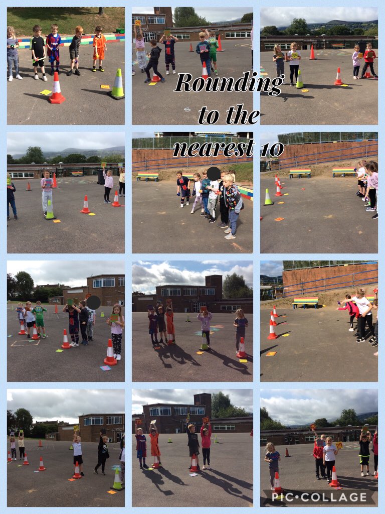 NewInnPrimary's tweet photo. Dosbarth Mrs Marshall enjoyed reinforcing their Maths skills outdoors today and it helped their understanding of rounding tremendously!#EAS_Numeracy https://t.co/V6MPFhRFKO
