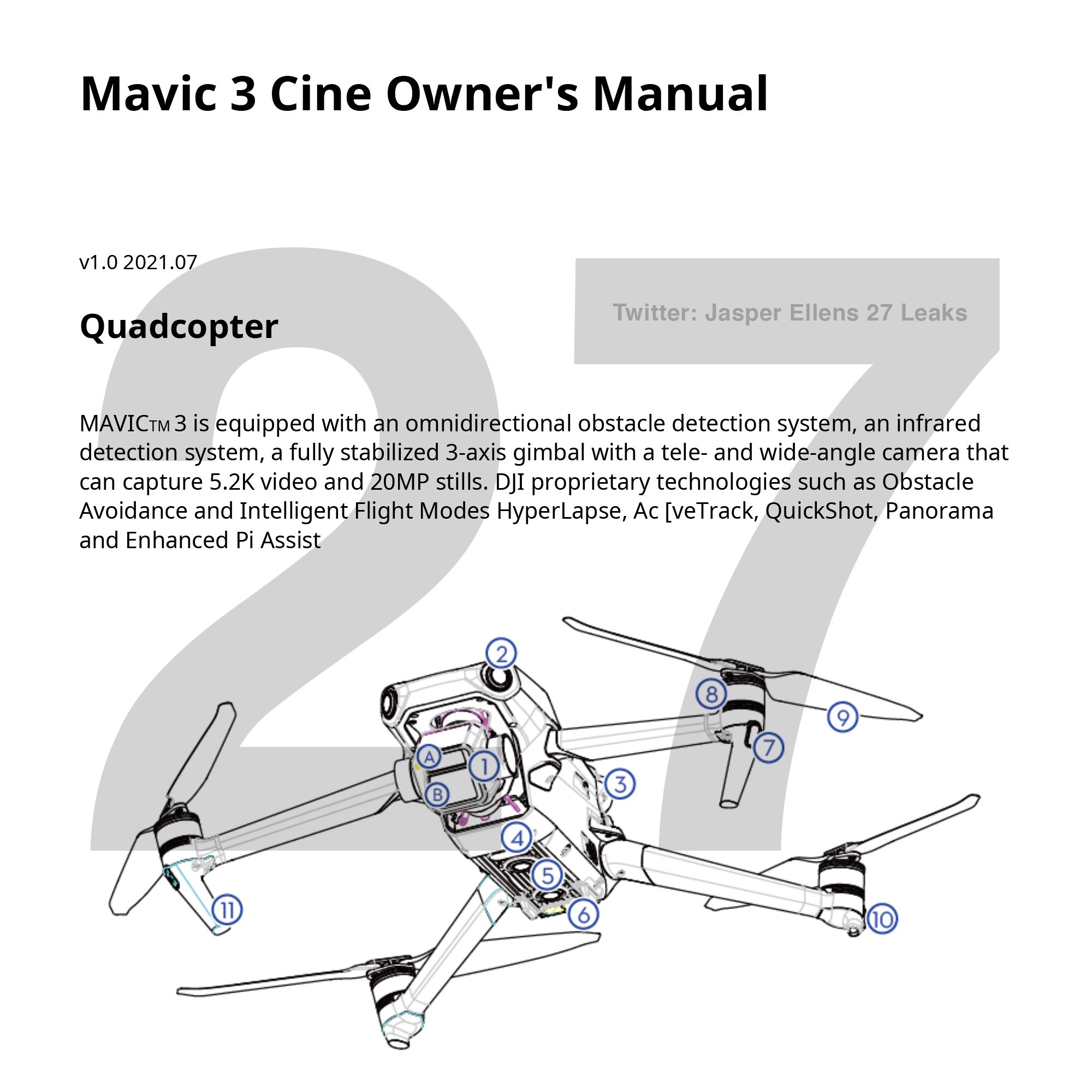 Jasper Ellens | DJI Flight Club on Twitter: "#Mavic3 full manual and specs! 1600. Date: 15 November. Smart controller, 15 4/3 inch. @DroneXL1 @geeksvana @dronedj @techdronemedia @DronewatchNL @DronefriendlyB @dronemodelismo @OsitaLV