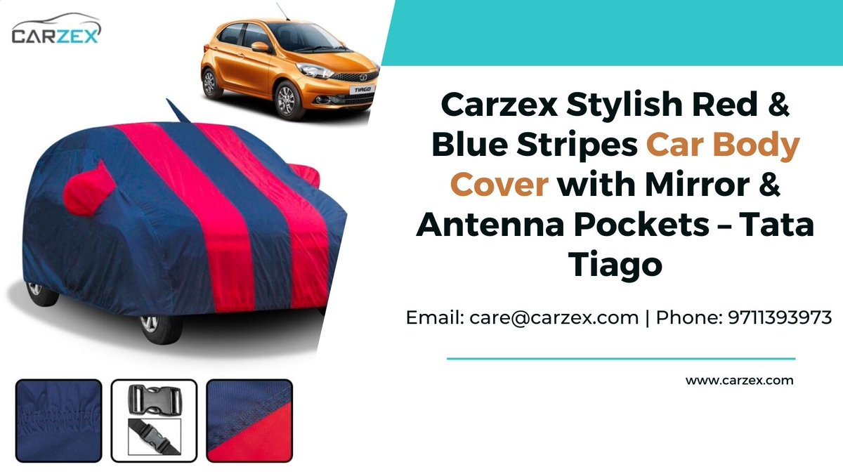 carzexdotcom's tweet photo. Carzex Stylish Red & Blue Stripes Car Body Cover with Mirror & Antenna Pockets – Tata Tiago
Place an order - https://t.co/2RQ47rVDcM
For any query / Concern, please Contact - Email: care@carzex.com | Phone: 9711393973
#carbodyshop #carzex #bikecover #Scootercover https://t.co/XQV6Oym87Q