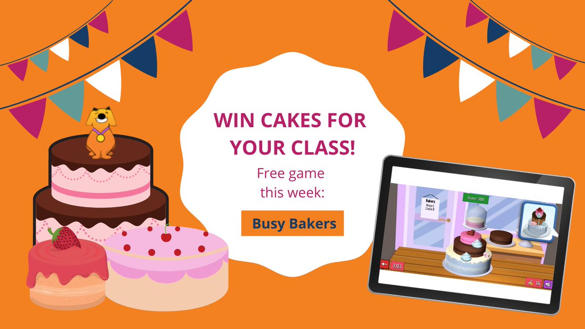 sumdog's tweet photo. Want to win some delicious cakes for your class? 👀

To celebrate the launch of our new game and #GBBO, we're asking you to send us pictures of your students either playing Busy Bakers or having fun recreating the in-game characters and cakes!

Visit @sumdog to find out more! 🎂 https://t.co/cPmRsEFWYx