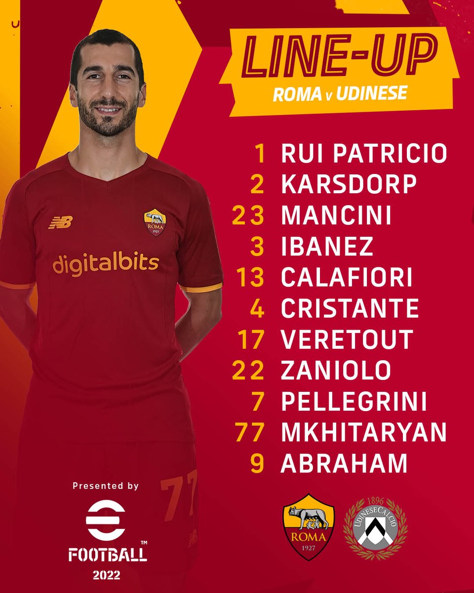 🟡📋🔴

This is how we start tonight's game at the Olimpico!

#ASRoma #RomaUdinese
