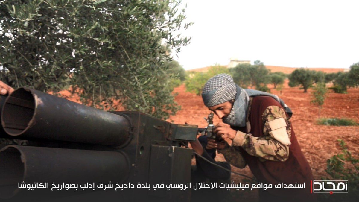 war_noir's tweet photo. #Syria: Hay'at Tahrir al-Sham (#HTS) carried out an attack on #SAA position in #Dadikh, E. #Idlib.
The attack appears to be carried out with a Croatian RAK-12 MLRS with M91 patterned 128mm projectiles. https://t.co/jVX65vfAOA