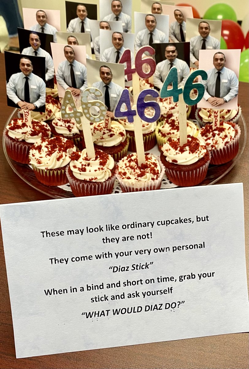 HistoryOfDiaz's tweet photo. 😷Covid Birthday celebration in my temporary office portable on our current campus construction site 🏗 - and I wouldn’t have it any other way! ❤️🙌🏼 I appreciate my team for pouring into me! #LeadershipFuel #PrincipalCare #AJBisThePlace2Be https://t.co/0gVZHs6J4I