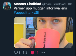 OmniEkonomi's tweet photo. Vill du också ha en Omni Ekonomi-mugg? Klart du vill! Dela den här tweeten så är du med i utlottningen. Och glöm inte att spana in #Uppesittarkväll – live från 20.00 här: https://t.co/xSv6Y5d306 https://t.co/vWRSaMkADU