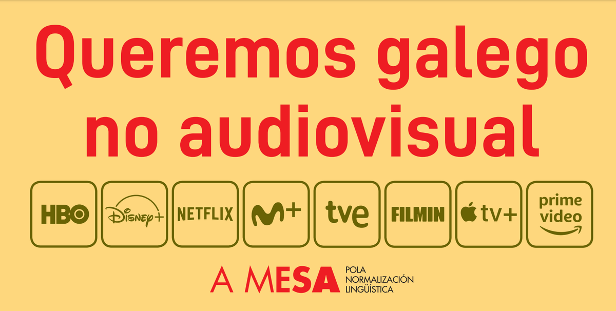 agpti's tweet photo. Animámosvos a asinar e compartir esta iniciativa de @amesanl co fin de conseguir a igualdade para a dobraxe e lexendaxe en galego na nova Lei Xeral do Audiovisual 👇
https://t.co/ZjzHOxicyO https://t.co/TeTnI0KxgK