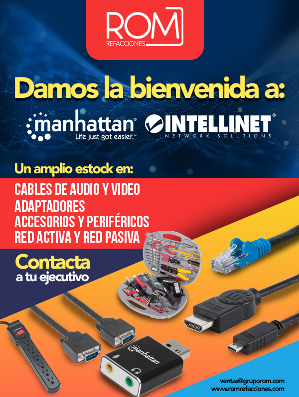 ROMRefacciones's tweet photo. ‼️ Tenemos una gran noticia 🎉👏
En #ROMRefacciones damos la bienvenida a #Intellinet y #Manhattan a nuestro portafolio de marcas.
Contacta a tu ejecutivo o envía un correo a ventas@gruporom.com
#cables #adaptadores #HDMI #RED #Accesorios #Periféricos #Audio #Video #felizjueves https://t.co/ezHMzPHpg3