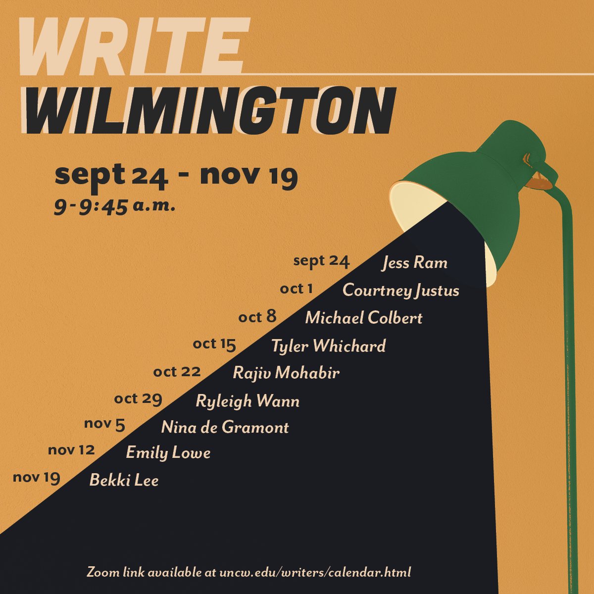 UNCWCRW's tweet photo. It's happening again! This good thing! Come write with us--and folks from Wilmington and all over the world.
@jessnirvanapoet kicks off the season tomorrow morning at 9:00 am EST. More info/link on our website/events calendar. #uncwcrw #writewilmington https://t.co/CZrlE6cYUB