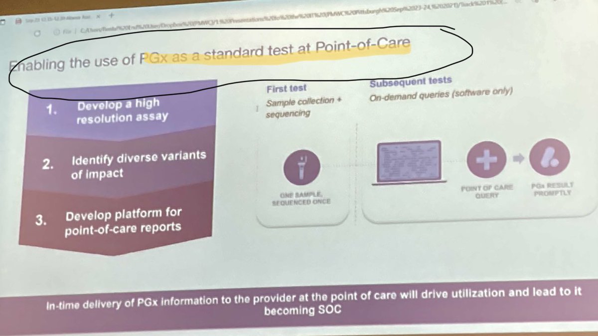 Insightful presentation by Helix on the benefits of, and how to enable PGx #innovation for #populationhealth at the point of care seamlessly. #pmwc21 conference. #digitalhealth #digitaltransformation #patientsafety