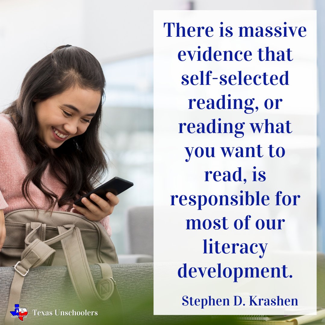 There is massive evidence that self-selected reading, or reading what you want to read, is responsible for most of our literacy development.  - Stephen D. Krashen