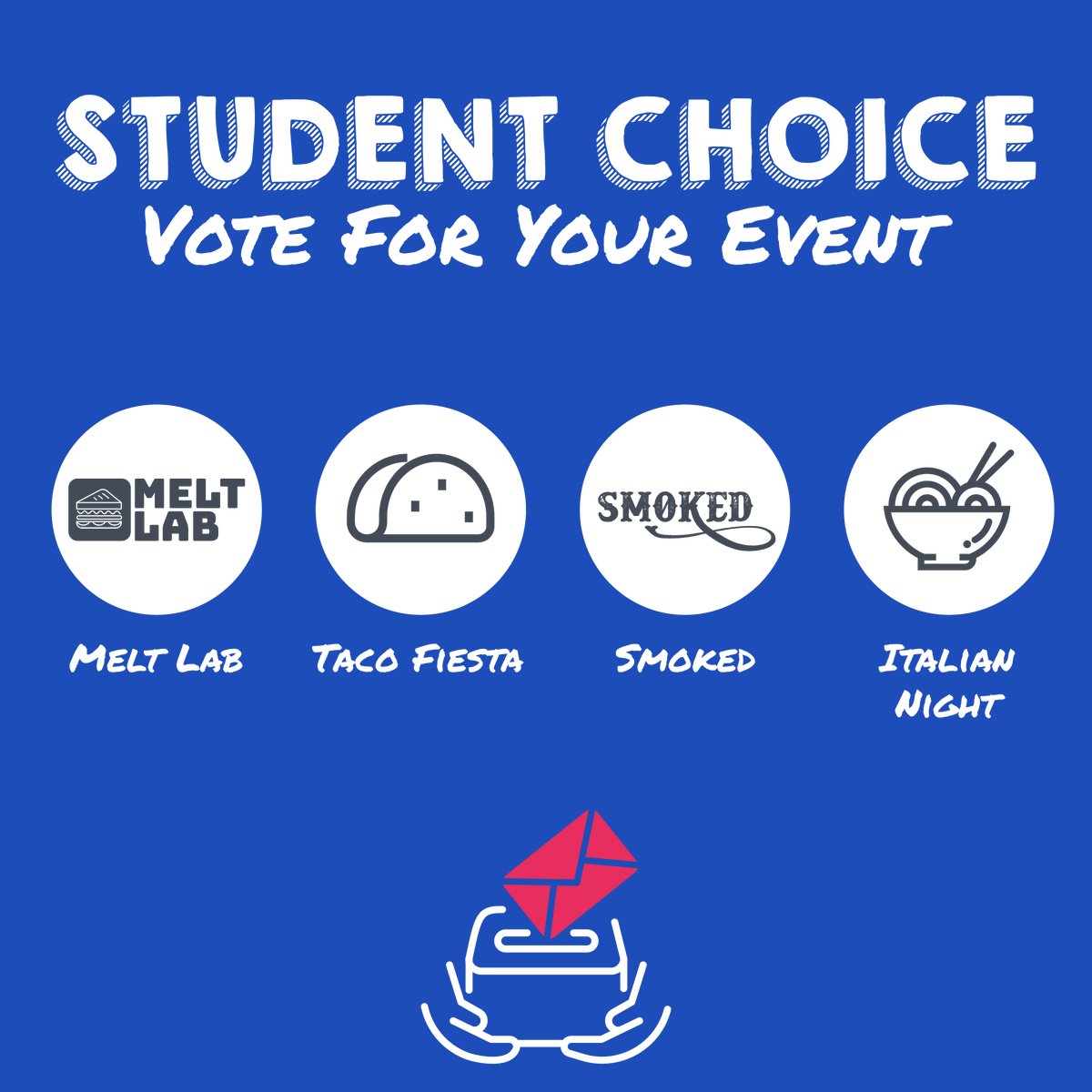 MHUEats's tweet photo. Join us on our Instagram Stories and vote for your favorite event! 🗳️ https://t.co/oisQWWIy7x