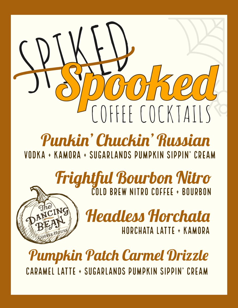 Have you tried our SPOOKED Coffee Cocktails? There’s one for every ghoul and goblin!