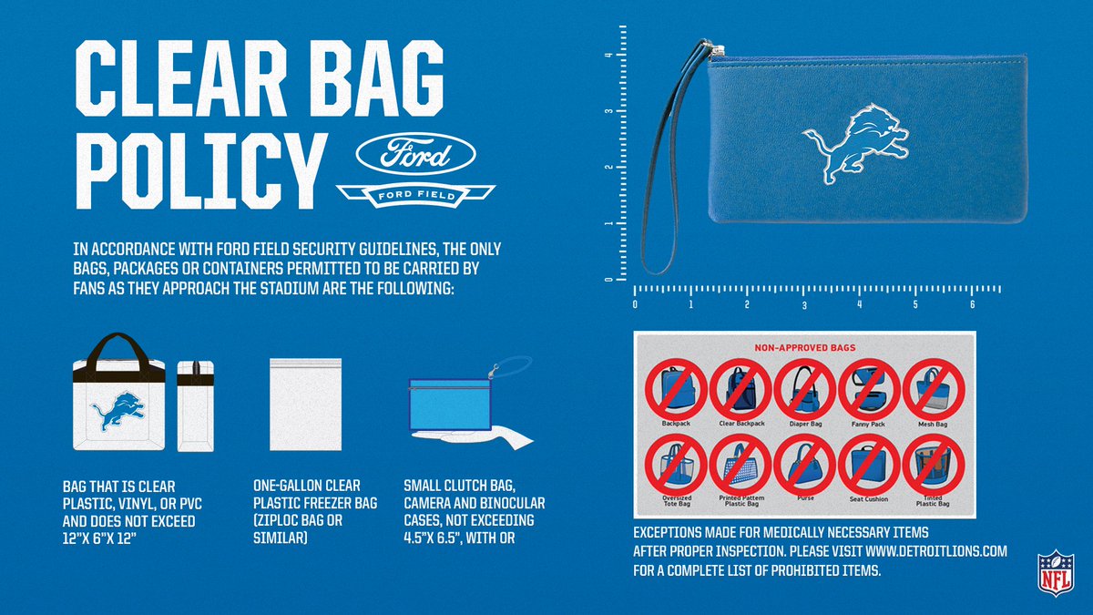 Ford Field on Twitter "3⃣ Gameday tips for your Thursday 👜 Make sure