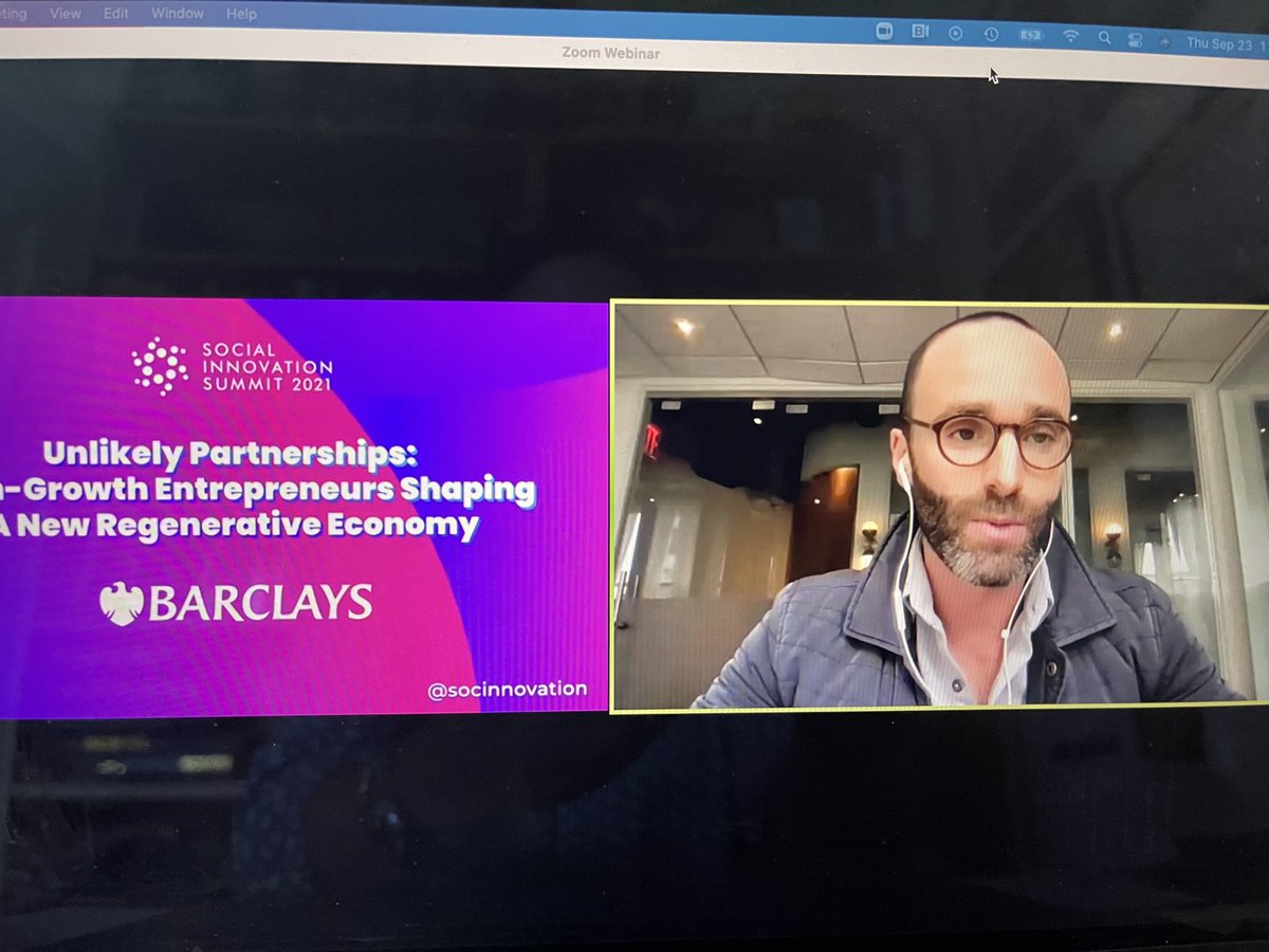 CBarlerin's tweet photo. Incredibly inspiring to listen to ⁦@DanielEpstein_⁩ ⁦@unreasonable⁩ speaking ⁦@socinnovation⁩ on how they are tackling some of the world’s most challenging problems in partnership w companies like ⁦@Barclays⁩ https://t.co/fL9y6wD5c9