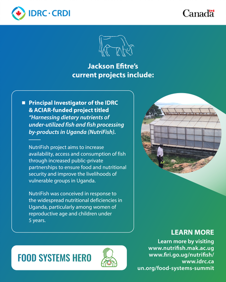Protecting our oceans and fully utilizing the fish we catch is vital for #ClimateResilientFoodSystems. <a href="/NutriFish/">Tunde Nutrifish</a> and #FoodSystemsHero <a href="/JEfitre/">Jackson Efitre</a> are working to ensure sustainable fishing and adequate nutrition are our future food system: bit.ly/3i3ixu5 #UNFSS