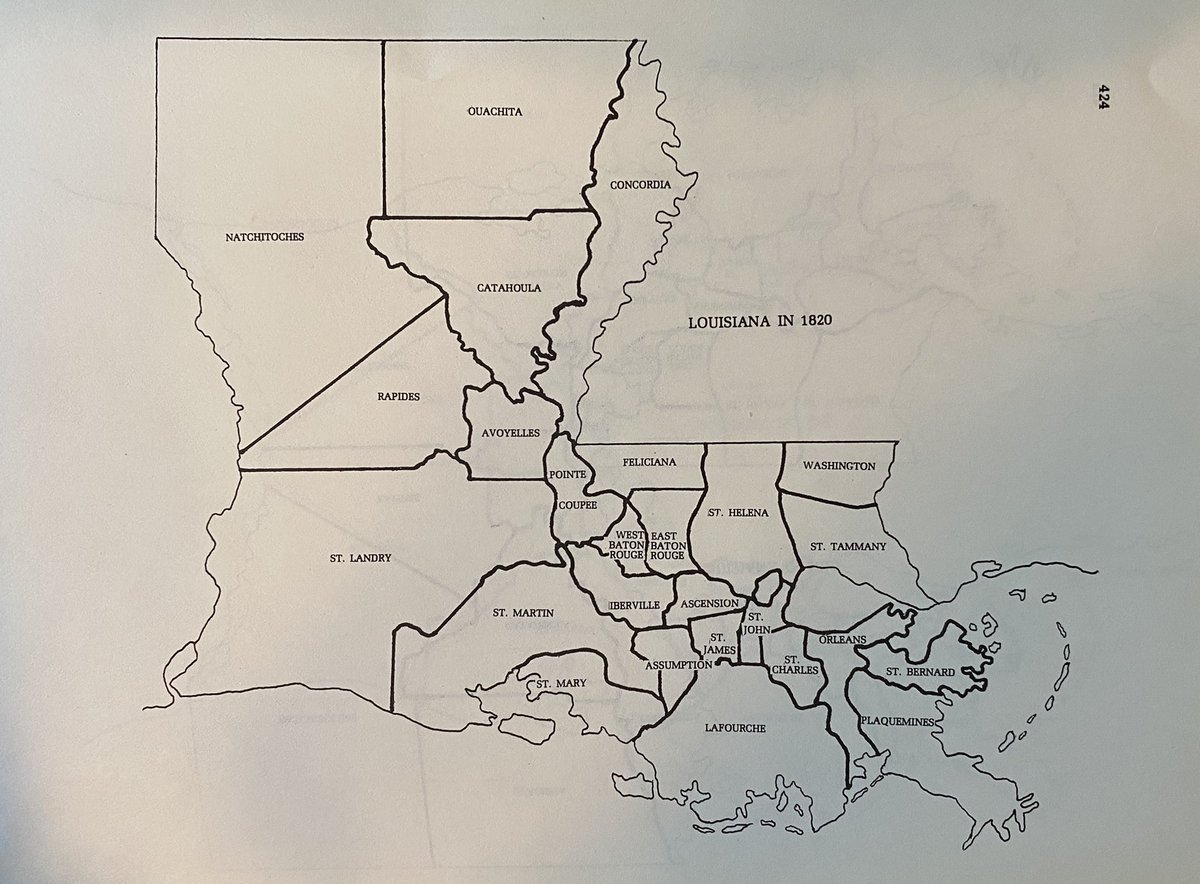 LaPoliticsNow's tweet image. Thinking about redistricting? Here’s what #Louisiana looked like 200 years ago. From “Readings in Louisiana Politics,” published by @lahistassoc in 1978. Bought the book when I saw it was at one time part of the personal library of late Shreveport Mayor Jim Gardner #lagov #lalege
