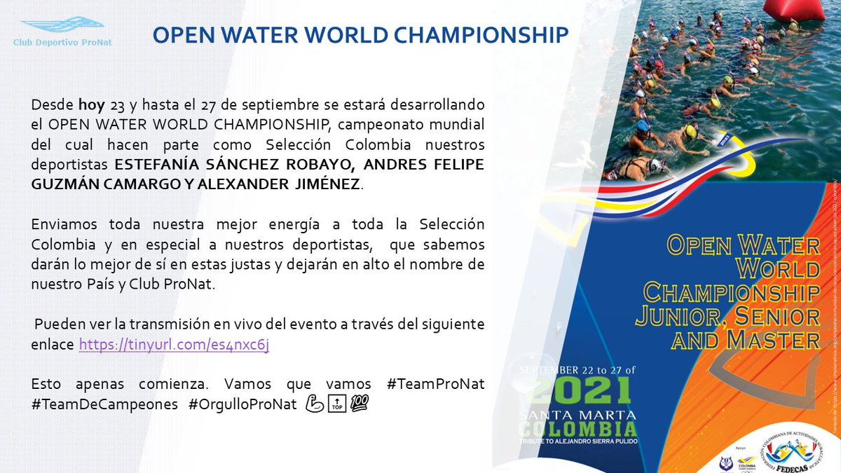 TeamProNat's tweet photo. #TeamProNat #TeamDeCampeones #OrgulloProNat #OpenWater #OpenWaterWorldChampionship #Finswimming https://t.co/sXLytlavQl