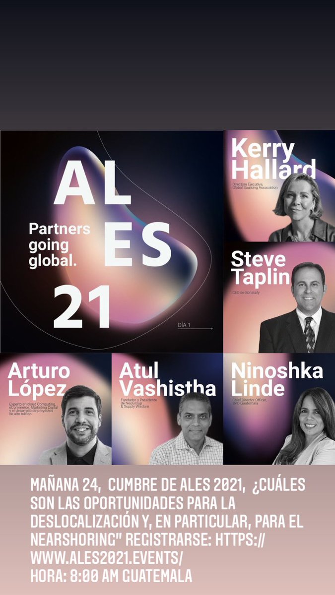 ninoshlinde's tweet photo. Mañana 24,  cumbre de Ales 2021,  ¿Cuáles son las oportunidades para la deslocalización y, en particular, para el Nearshoring" registrarse: https://t.co/b9Nt0UAEIm
Hora: 8:00 am Guatemala https://t.co/bkMV3RCoOp