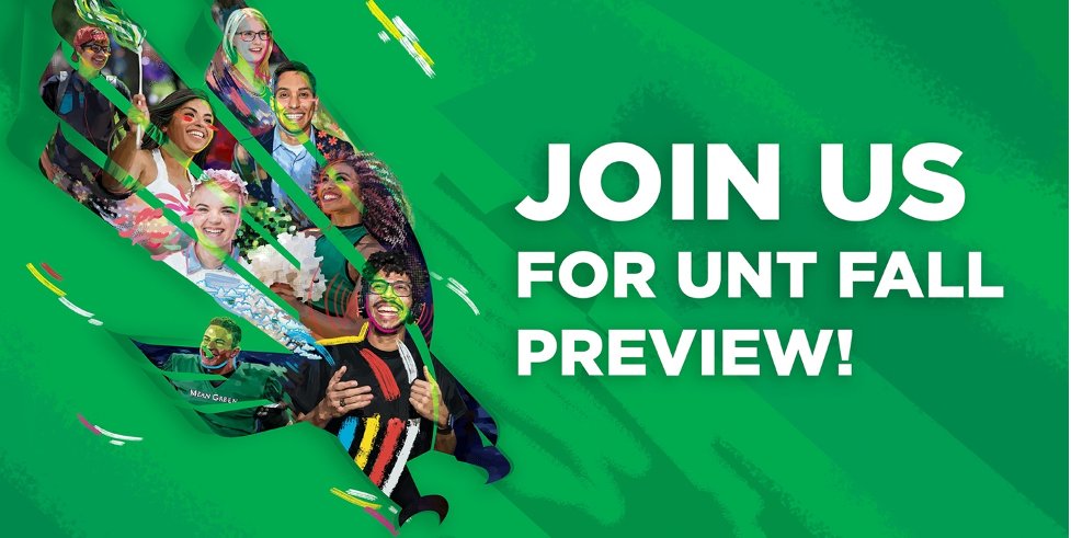 UNTsocial's tweet photo. Considering UNT? #UNTpreview is Oct. 23 and offers a chance to meet our faculty, explore campus life, get help with applications and discover why #Denton has been named one of the best college towns in the nation! More: https://t.co/4hrNfRqKPu https://t.co/J7PMLV6mQI