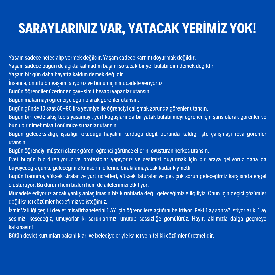 dayanismauni's tweet photo. BARINMA SORUNUNA ÇÖZÜM BULDUĞUNU DÜŞÜNENLERE CEVABIMIZDIR!

@IzmirValiligi
@yskosger
@tuncsoyer

#BARINAMIYORUZ 
#BarınmaHaktır https://t.co/4D0wwR6F7G